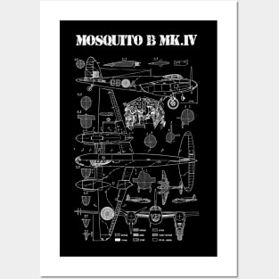 Mosquito B Mk.IV | World War 2 Plane Blueprint Posters and Art